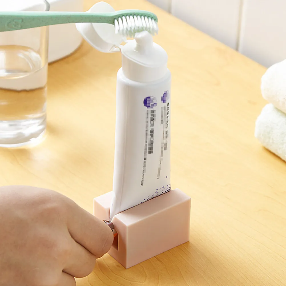 4Pcs Tube Squeezer Toothpaste Extruder Plastic Handheld Start Desktop Ornament Home Kids Bathroom White Pink Dark Blue Light