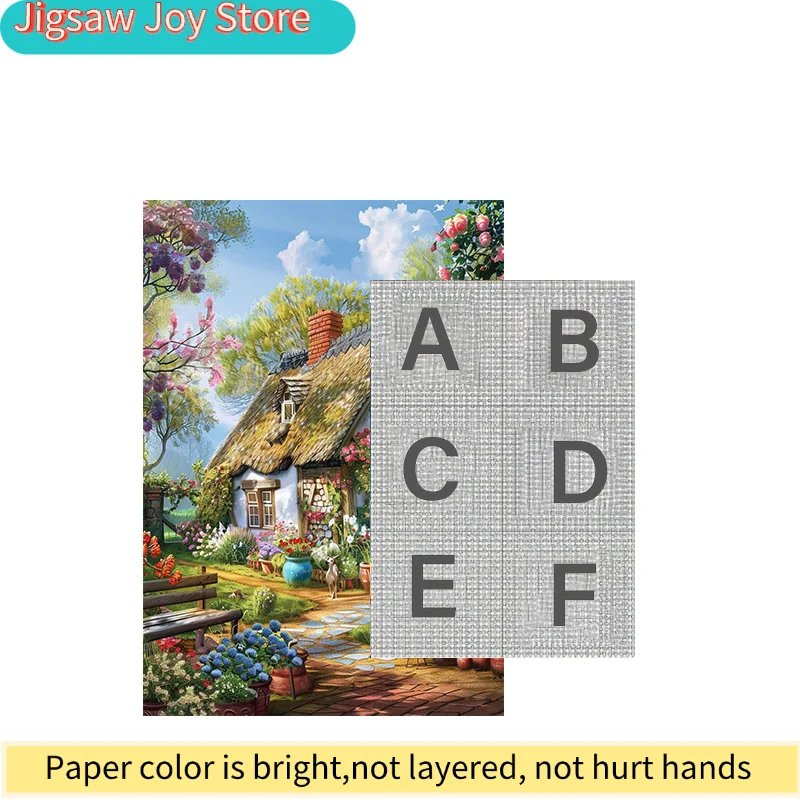 Una scatola di mini puzzle per adulti con un design di una casetta floreale da sogno - Resistente ai graffi, ad alta difficoltà, adatto per