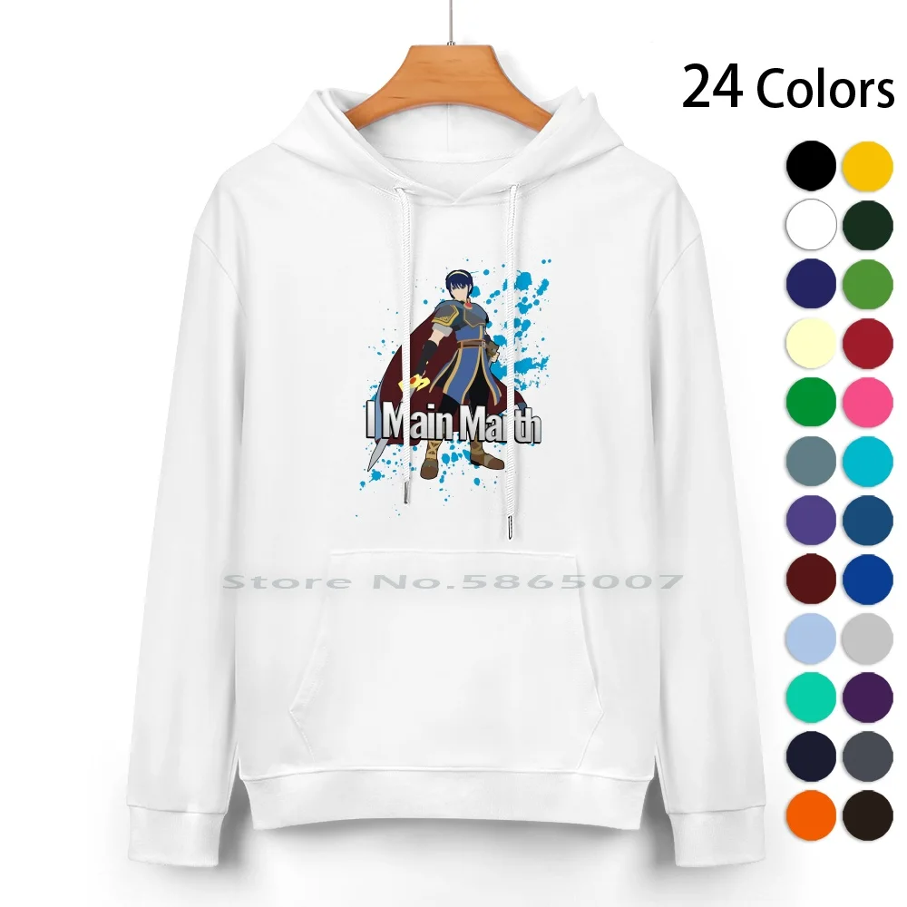 I Main Marth-Super Smash Bros. For Wii U Pure Cotton Hoodie Sweater 24 Colors Melee Link Megaman Rockman Donkey Kong Marth Fire