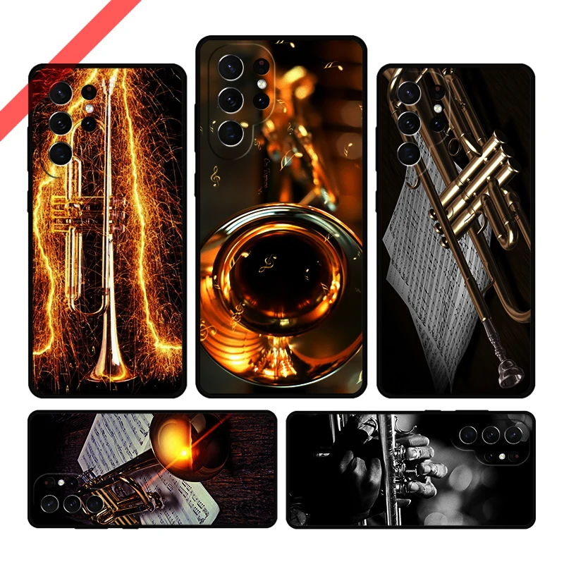 Piccolo Trumpet Brass Instruments Phone Case For Samsung Galaxy S20 FE S21 S10 S23 Plus S24 S22 Ultra Note20 Note10 S9 S8 Cover