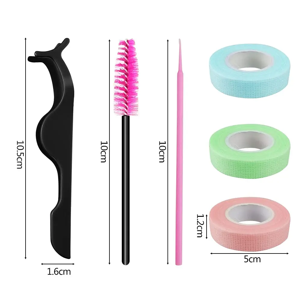 Pincettes d'extension de cils en plastique, brosse à Mascara jetable, baguettes applicatrices, bandes de cils respirantes