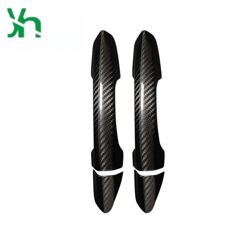 ل 2015 + فورد موستانج ألياف الكربون غطاء مقبض الباب الخارجي ملحقات الأداء