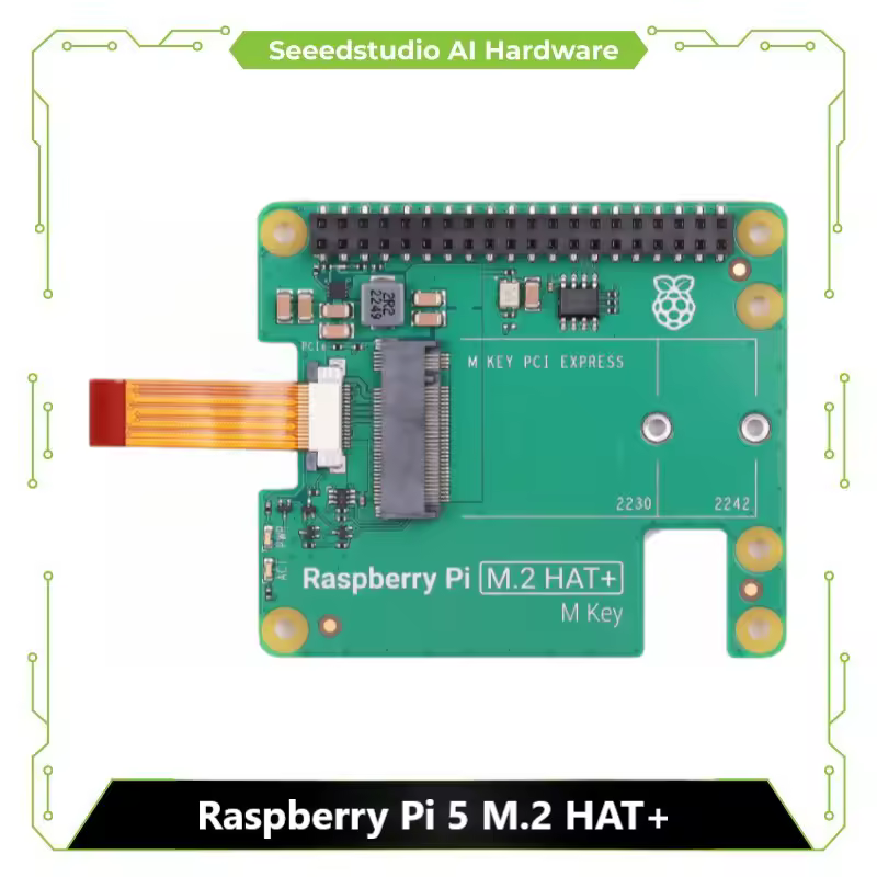 Placa de Expansão para RPI5 Raspberry Pi, PCI Express GPIO, RPI5, RPI5, 5 M.2 HAT, Gen2, NVME, SSD M.2, 2230, Tamanho 2242, Chave M