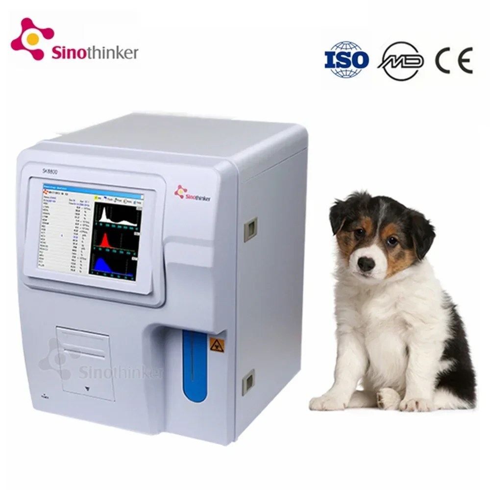 3-Part Hematology Analyzer for Blood Cell Testing WBC Veterinary    Pets CE Certified Clinical Lab Hospital