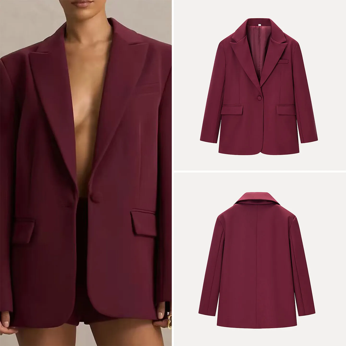 

Faionable Tailored Jaet Women's Simptic Sli Winter Outerwear Waist-Cinching Versatile Long Sve Daily Wear