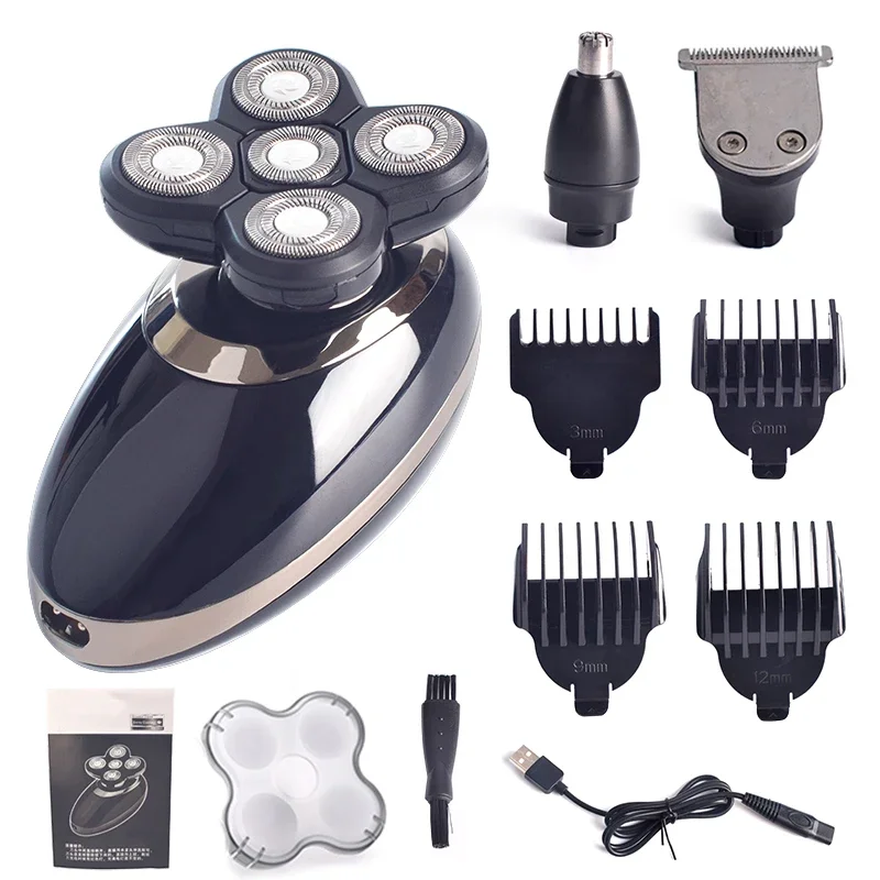 5-in-1 Electric Shaver USB Rechargeable Men's Razors Hair Clipper