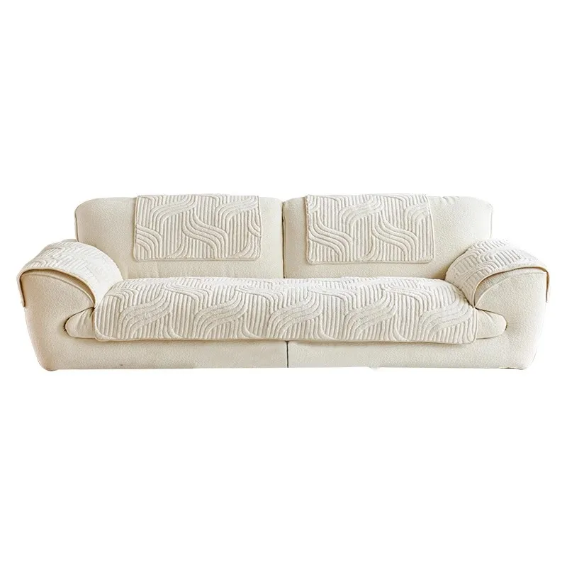 Thickened Plush Sofa Cushion Autumn and Winter New 2024 Cream Style Straight Row High-grade Non-slip Cushion Cover Cloth Towel