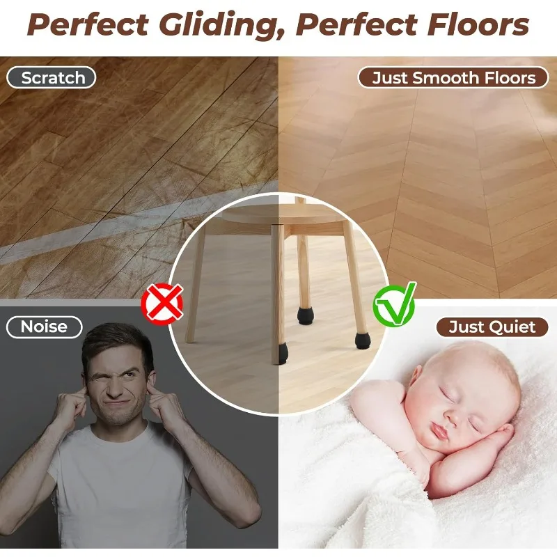 24/4pcs Chair Leg Caps Silicone Feet Protector Pads Furniture Table Covers Socks Plugs Cover Furniture Leveling Feet Home Decor image 3
