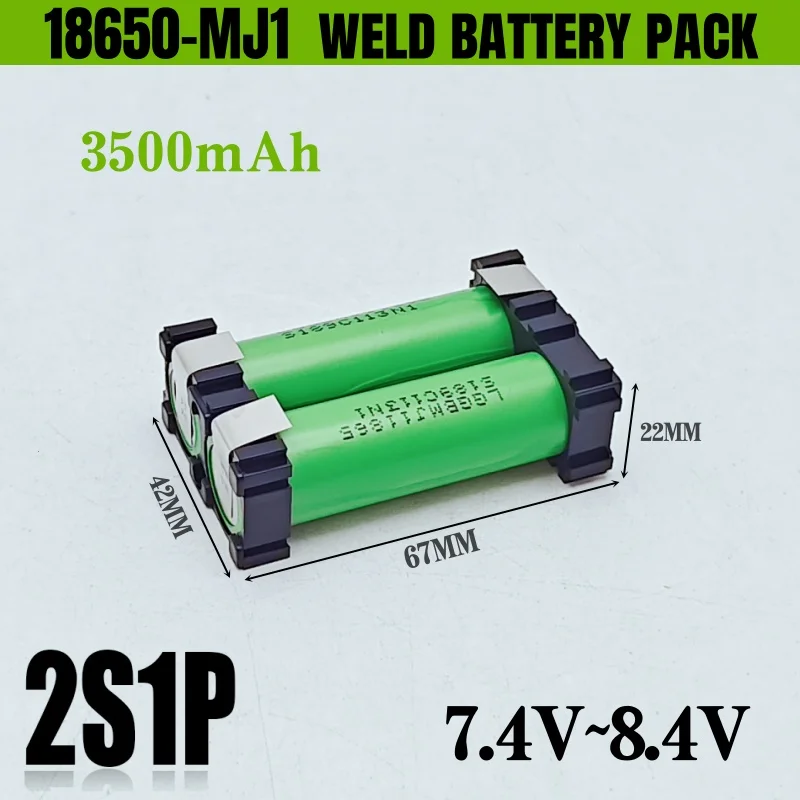 2S-6S حزمة بطارية مخصصة 18650 بطارية ليثيوم لحام، 3500 مللي أمبير، 8.4 فولت، 12.6 فولت، 16.8 فولت، 21 فولت، 25.5 فولت
