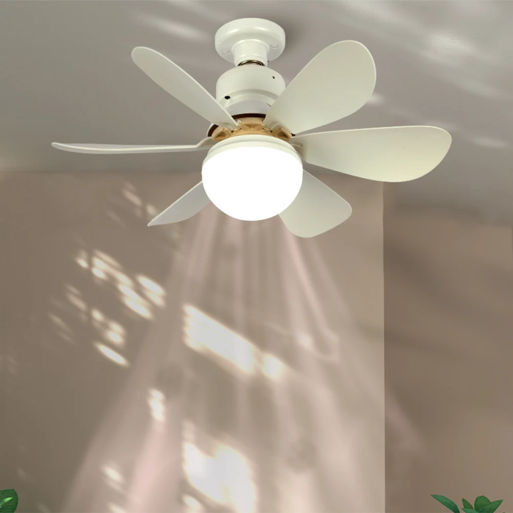 Ceiling Fans For Bedroom Living Room Ceiling Fans With Remote Control and Light LED Lamp Fan E27 Converter Base Smart Silent