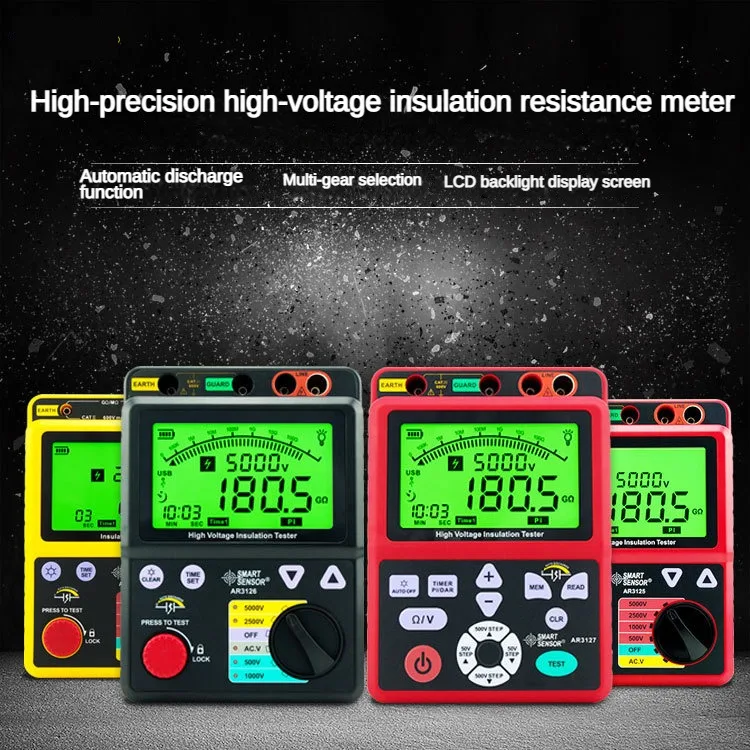 

High voltage insulation resistance meter AR3125 digital megohmmeter AR3123 insulation resistance testing instrument