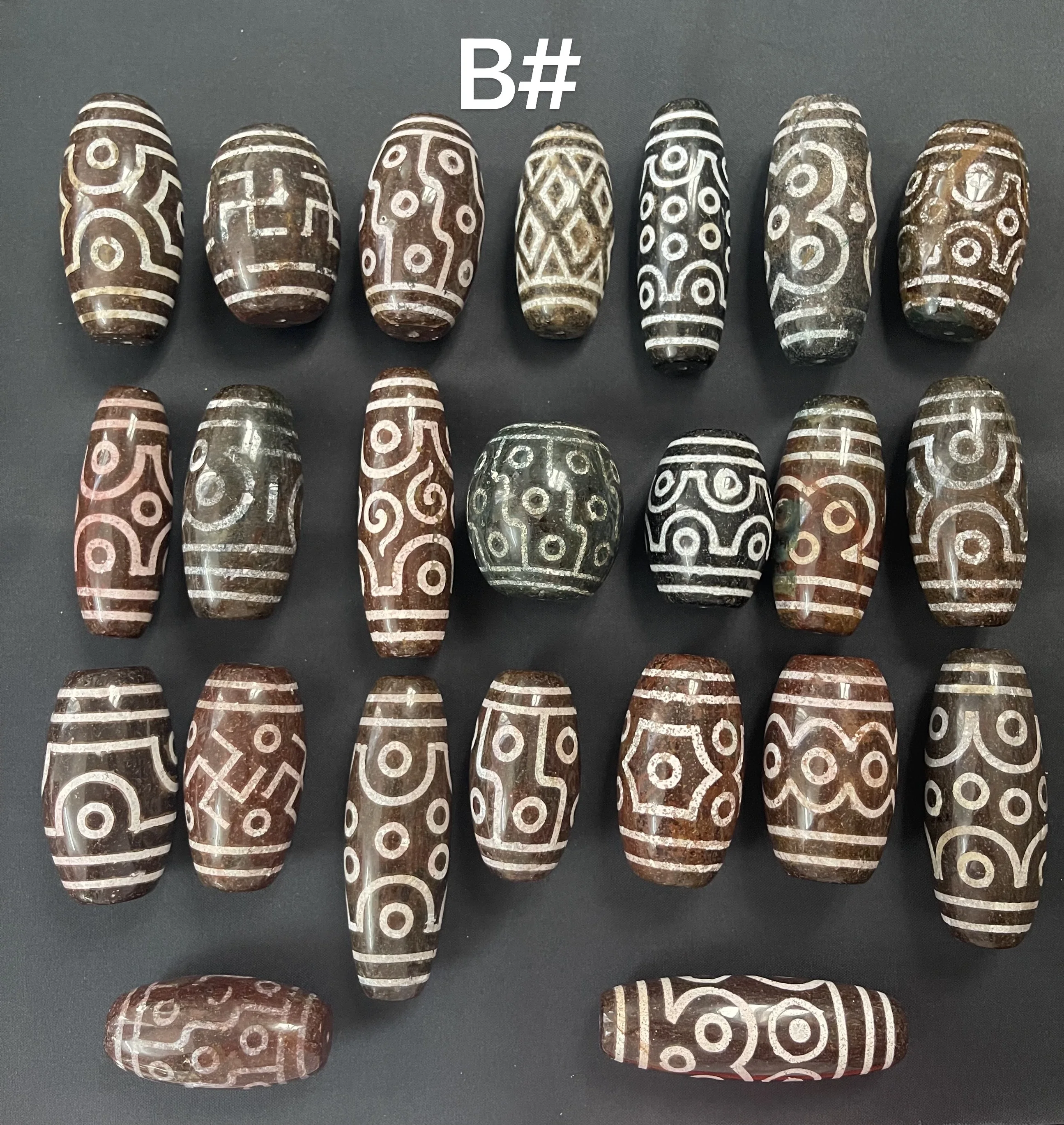 1pcs/lot Bold large agate dzi ornament Old material Blessing prayer auspicious pattern wishing stone Meditation heals