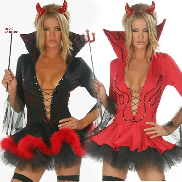 2025년 신상 악마 할로윈 의상 유니폼 매혹적인 무대 공연 의상 중국 전통 여성 패션 여름 202