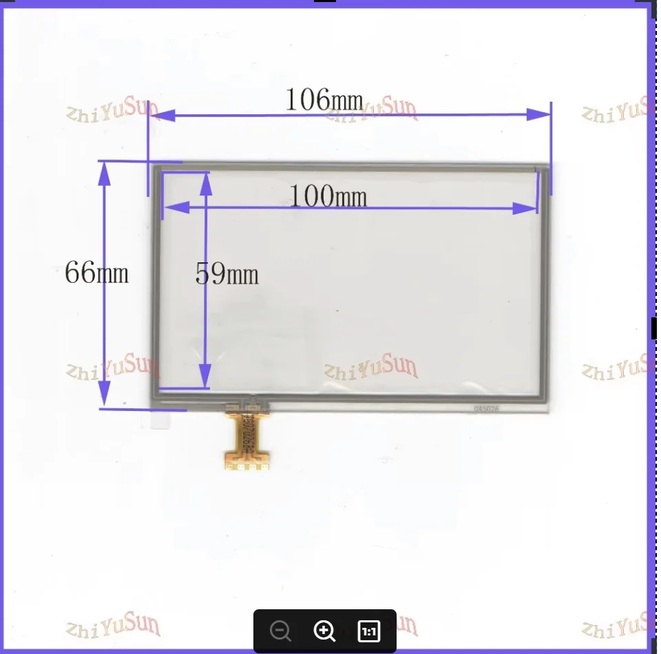 NEW for LQ043T1DG5 dispaly 4.3inch 4 lins 102mm*63mm touchsensor  for GPS car DVD Touch sensor glass f