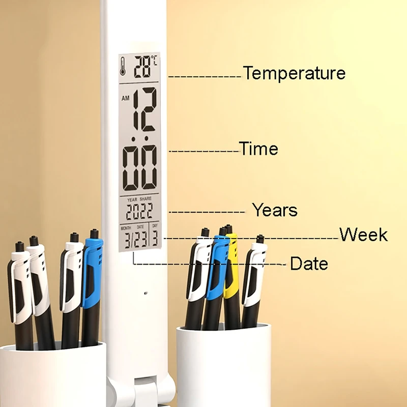 LED Double Head Desk Lamp 180°Rotating Dimmable Touch Table Lamp Eye Protection USB Light for Student Night Reading Book Office