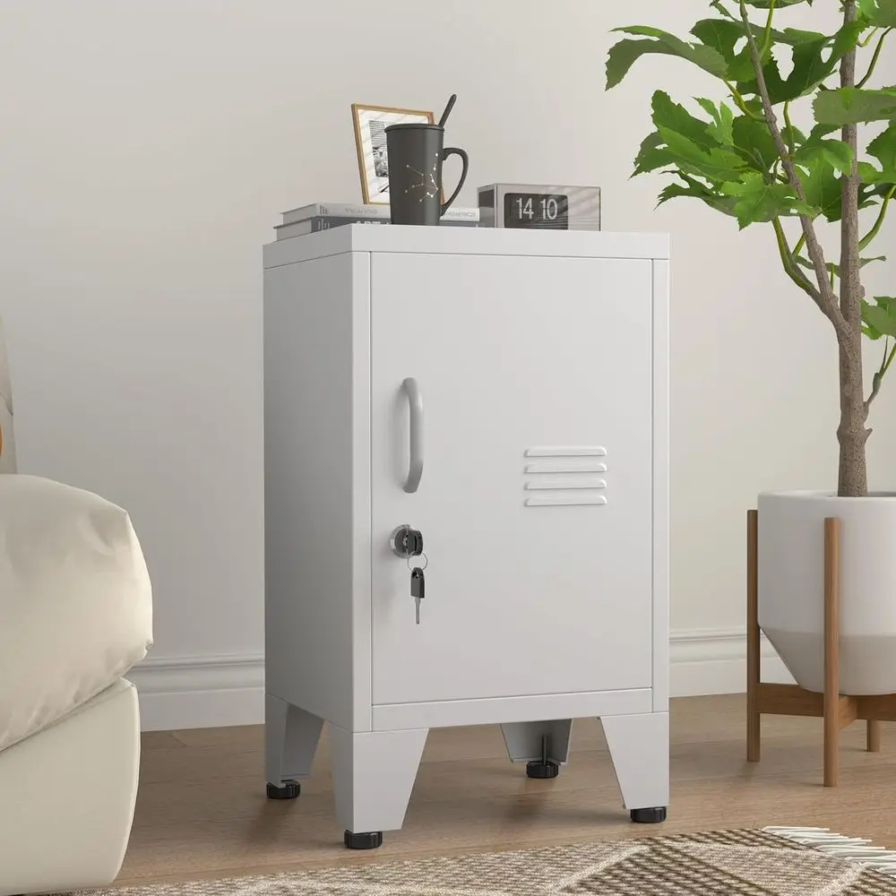 

24.4 Tall Metal Locker Cabinet with Adjustable Shelves, Ideal for Kitchen, Office, and Kids' Storage