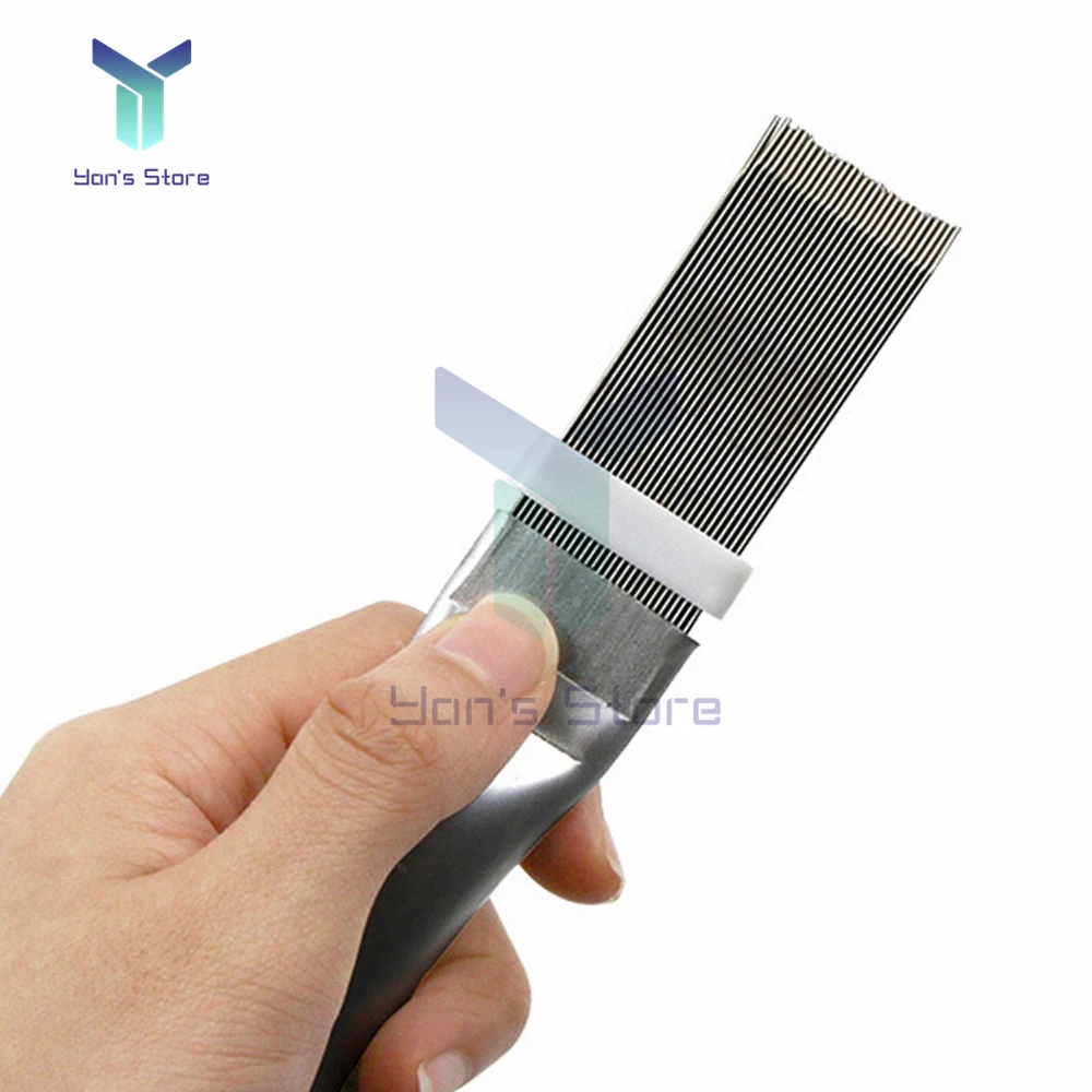 1Pcs สแตนเลสสตีล Fin แปรงหวีสำหรับ Air Conditioner ใบมีด Cooling Straightening เครื่องมือทำความสะอาดเครื่องมือ