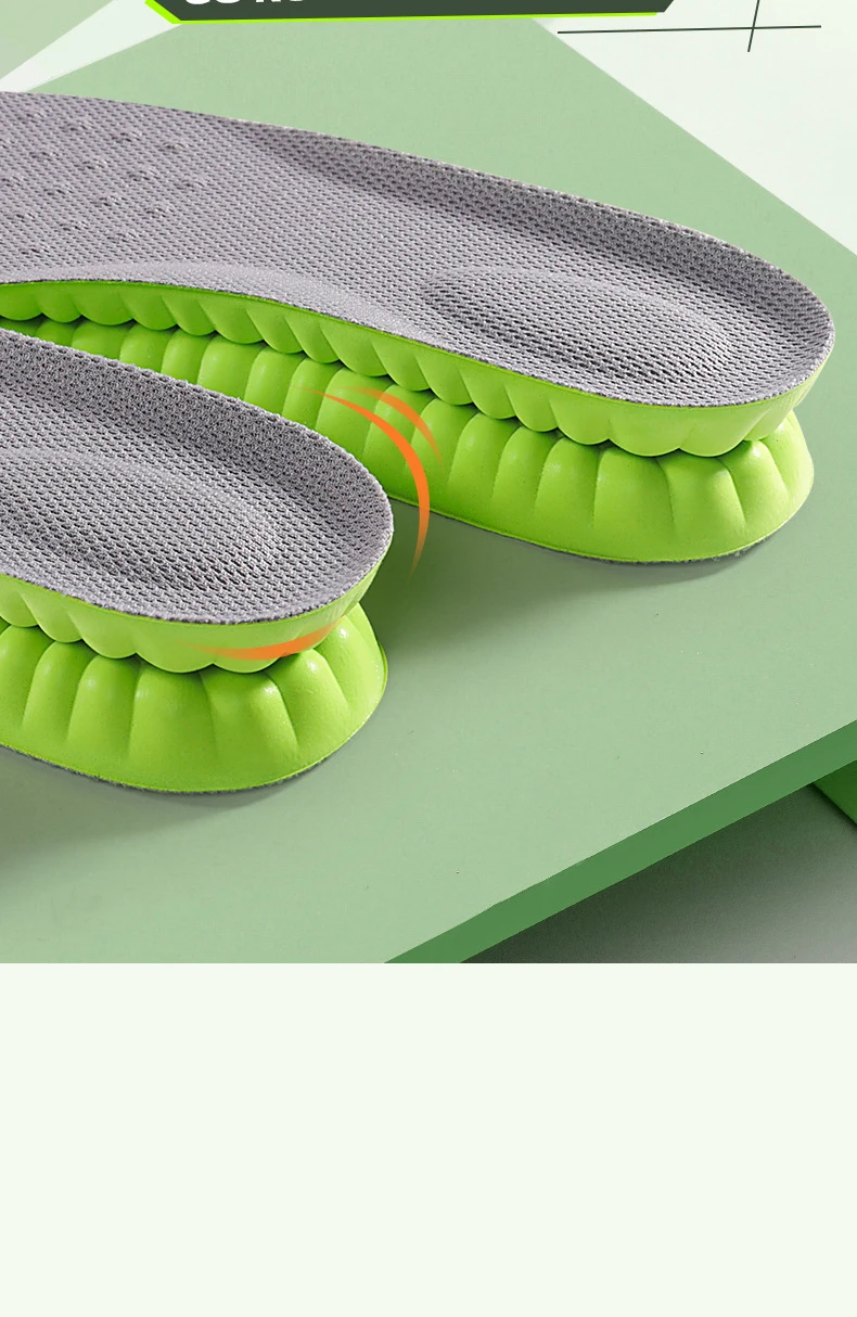Stoßdämpfende Sport-Einlegesohlen für Herren und Damen, Outdoor-Laufsohlen, weiche, elastische Sohle, atmungsaktive, bequeme Einlegesohlen – Detail 9