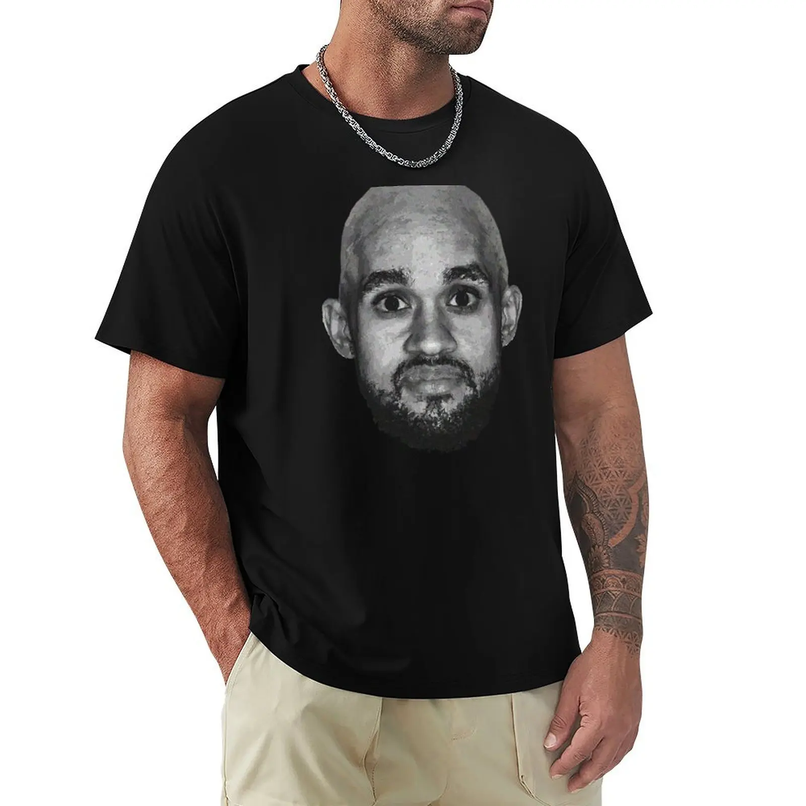 Bald Derrick White Funny Vintage Face T-shirt summer top graphics Aesthetic clothing mens plain t shirts