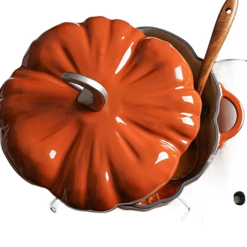 

Creative pumpkin cast iron enamel saucepan, special pot for kitchen stew