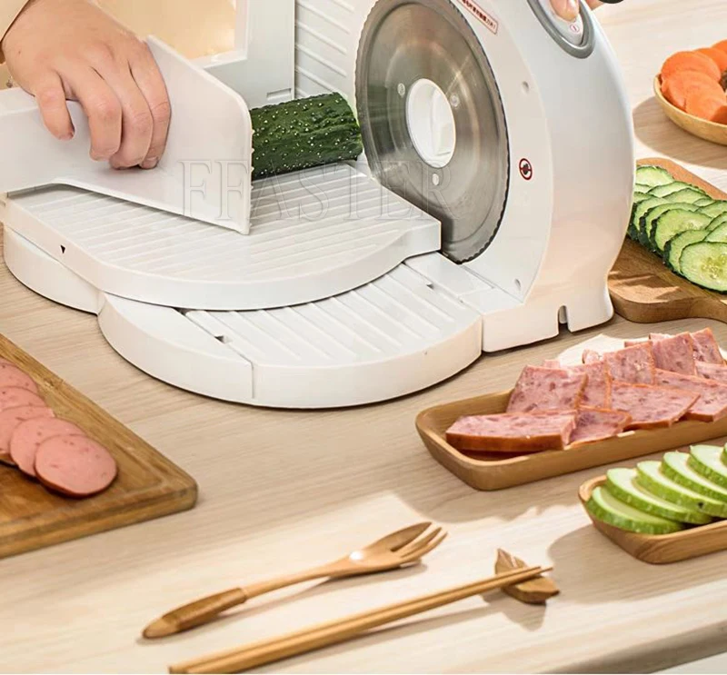 Electric Meat Cutter Slicer 220V Folding Commercial Home Mutton Roll Frozen Ham Cheese Bread Meat Slicing Machine