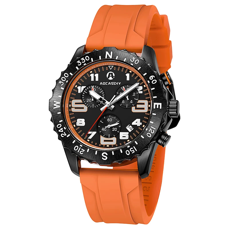 AOCASDIY Casual Männer Uhr Ausdauer Sport Uhren Luxus Wasserdicht Leucht Chronograph Mann Armbanduhr Militär Quarz reloj hombre 5