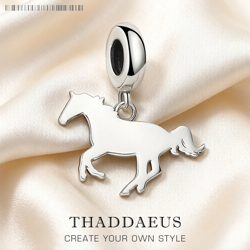 Gallop Horse Charm Pendants Pure 925 Sterling Silver Gift For Women Men Jewelry Winter Brand New