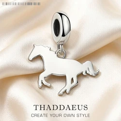 Gallop Horse Charm Pendants Pure 925 Sterling Silver Gift For Women Men Jewelry Winter Brand New