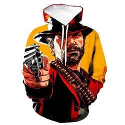 Popular Game Hoodies Red Dead Redemption 2 3D Print Hooded Sweatshirt Men Women Fashion Hoodie RDR2 Hip Hop Pullover Unisex Tops