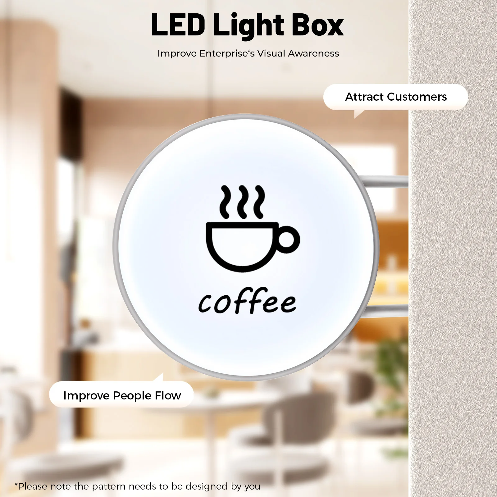 

50/60cm Light Box Signage, LED Light Box Double Sided , Waterproof Advertising Projecting Sign Advertising Light Box 20/24Inch