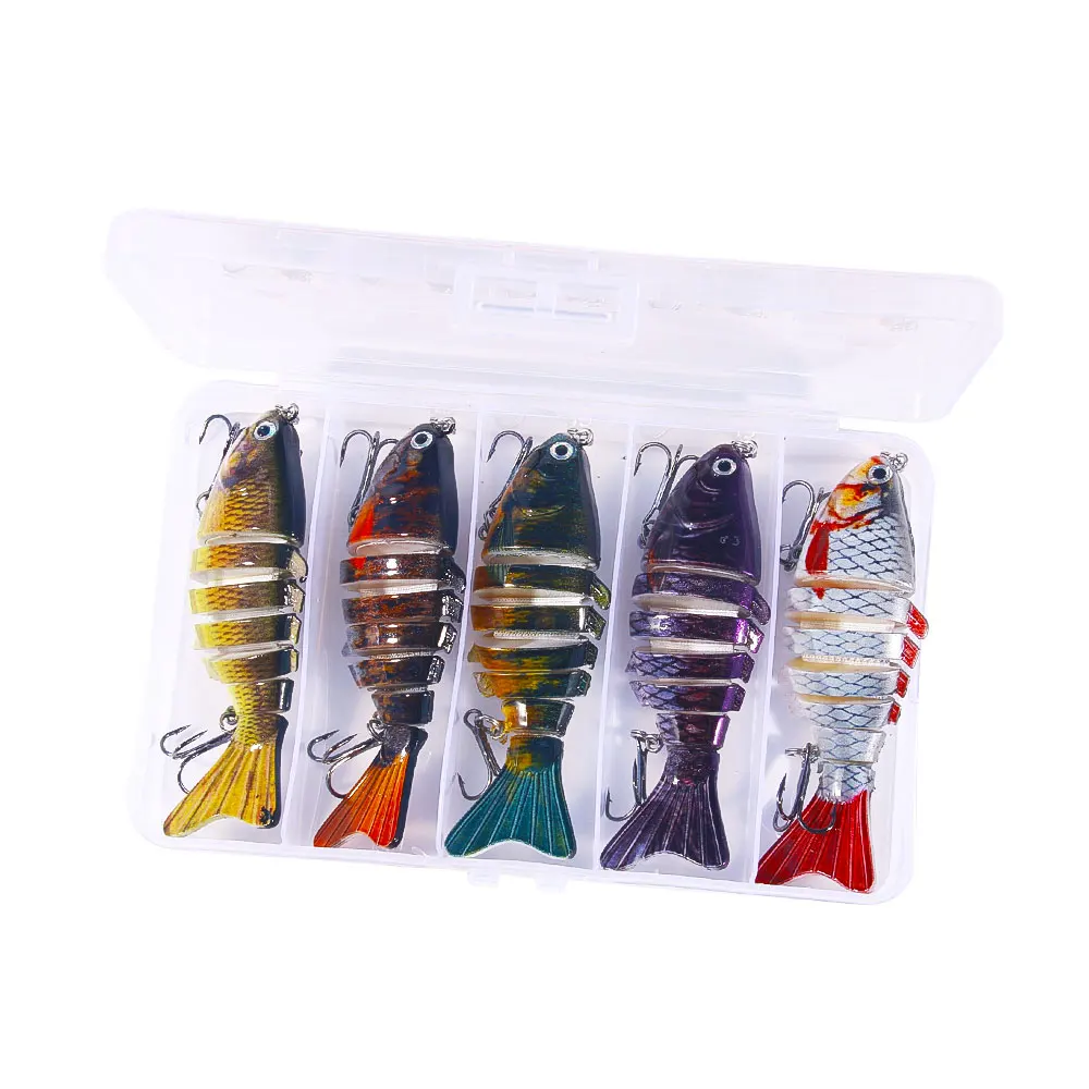 5PCS/Box Fishing Wobbler Lifelike 7 Segment Swimbait Crankbait Hard Bait Slow 9.7cm/14.7g Isca Artificial Lures Fishing Tackle