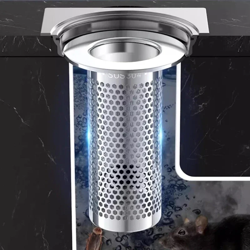 Universal Kitchen Floor Drain Filter Water Sink Drain Strainer Stopper Bathroom Shower Bathrub Anti-clogging Filter Hair Catcher