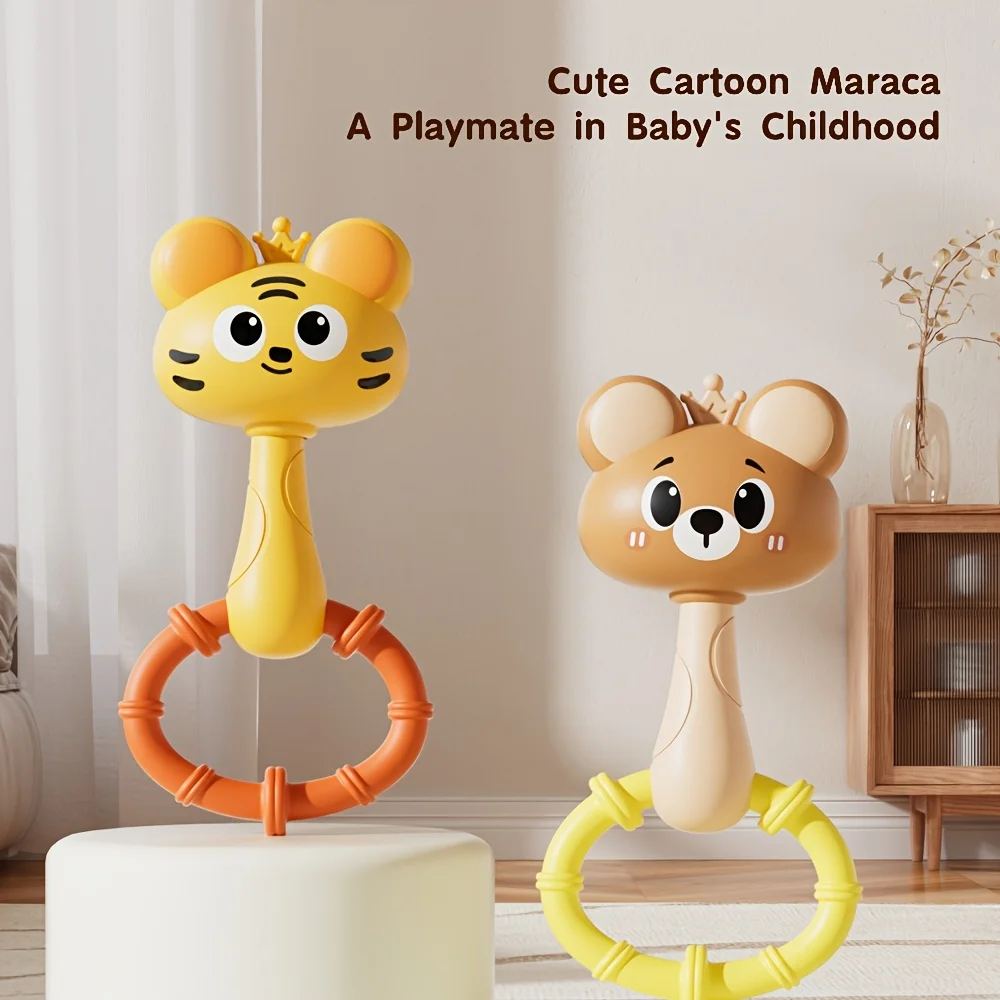 ของเล่นกระดิ่งมือหมีและเสือ - ของเล่นเสริมพัฒนาการด้านประสาทสัมผัสพร้อมเสียงเพลงและเสียง ฝึกพัฒนาทักษะการเคลื่อนไหวกล้ามเนื้อมัดเล็ก ฝึกการจับ