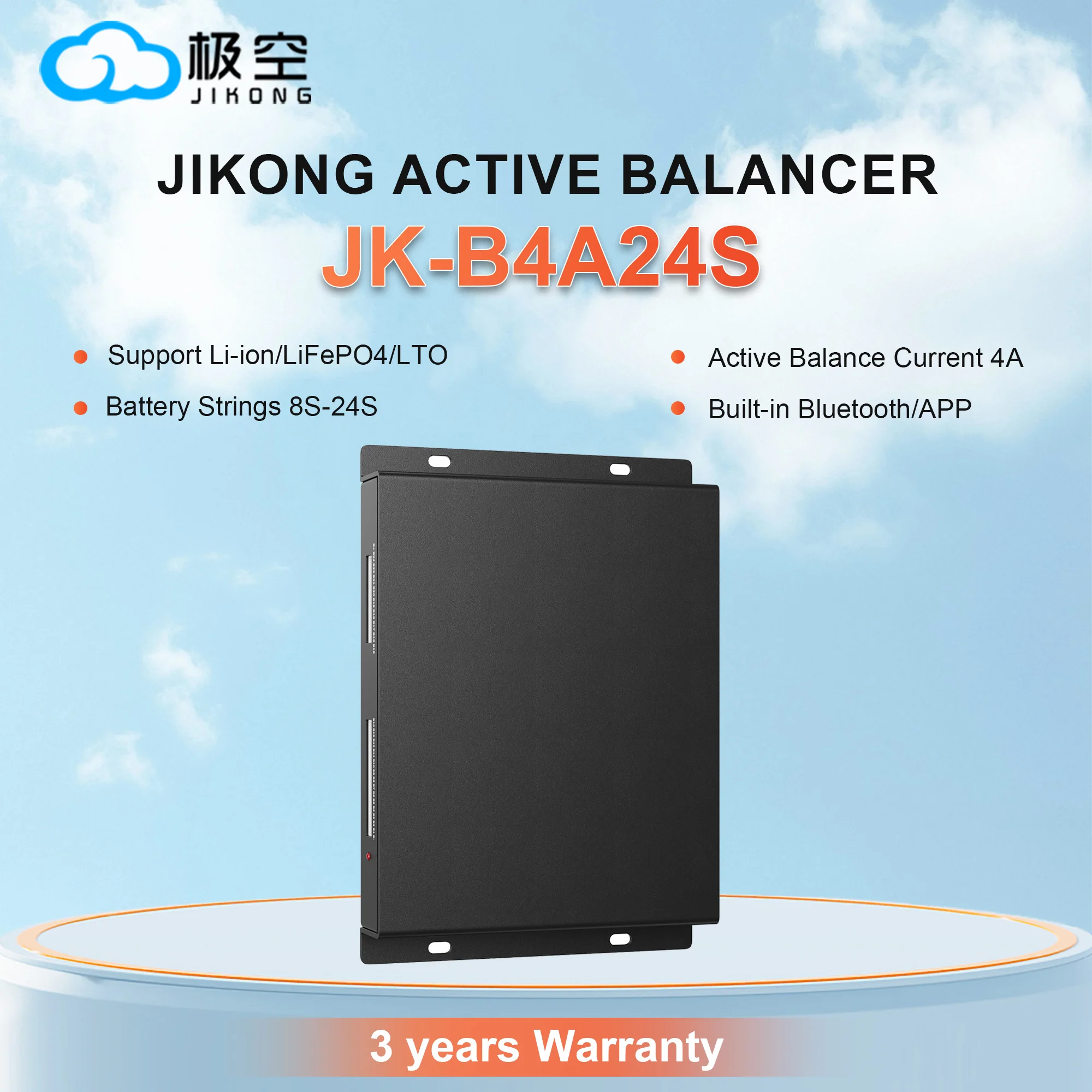 JIKONG 4A Smart Active Balancer APP BT RS485 CAN  4S 8S 10S 14S 16S 20S 21S 22S 24S Lifepo4 / Li-ion/ LTO Battery Equalization