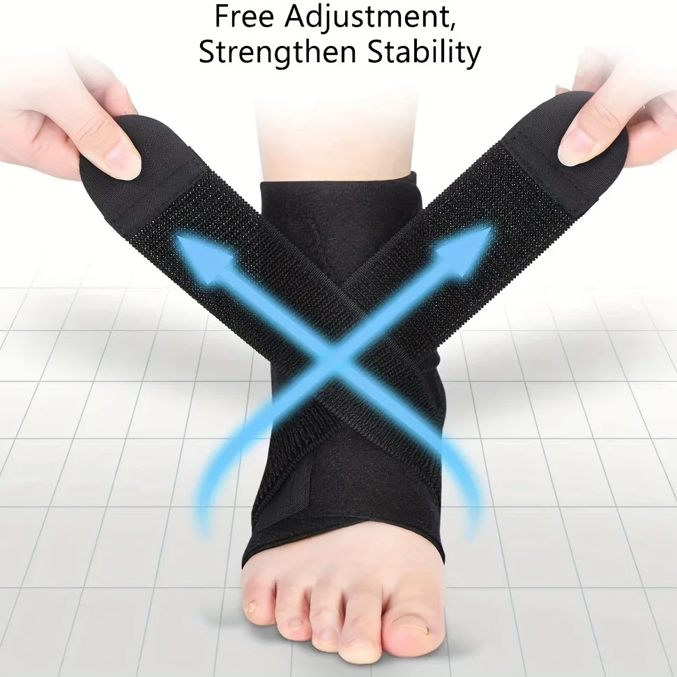 Ankle Brace With PE Plate, Neoprene Adjustable Ankle Compression Pack, For Ankle Sprain, Running, Achilles Tendonitis,