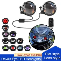 Luz LED de ojo de diablo dinámica de 3 pulgadas, conjunto de faros delanteros para coche, 6 modos, luz de ojo de águila modificada 3D con Kit de modificación remota