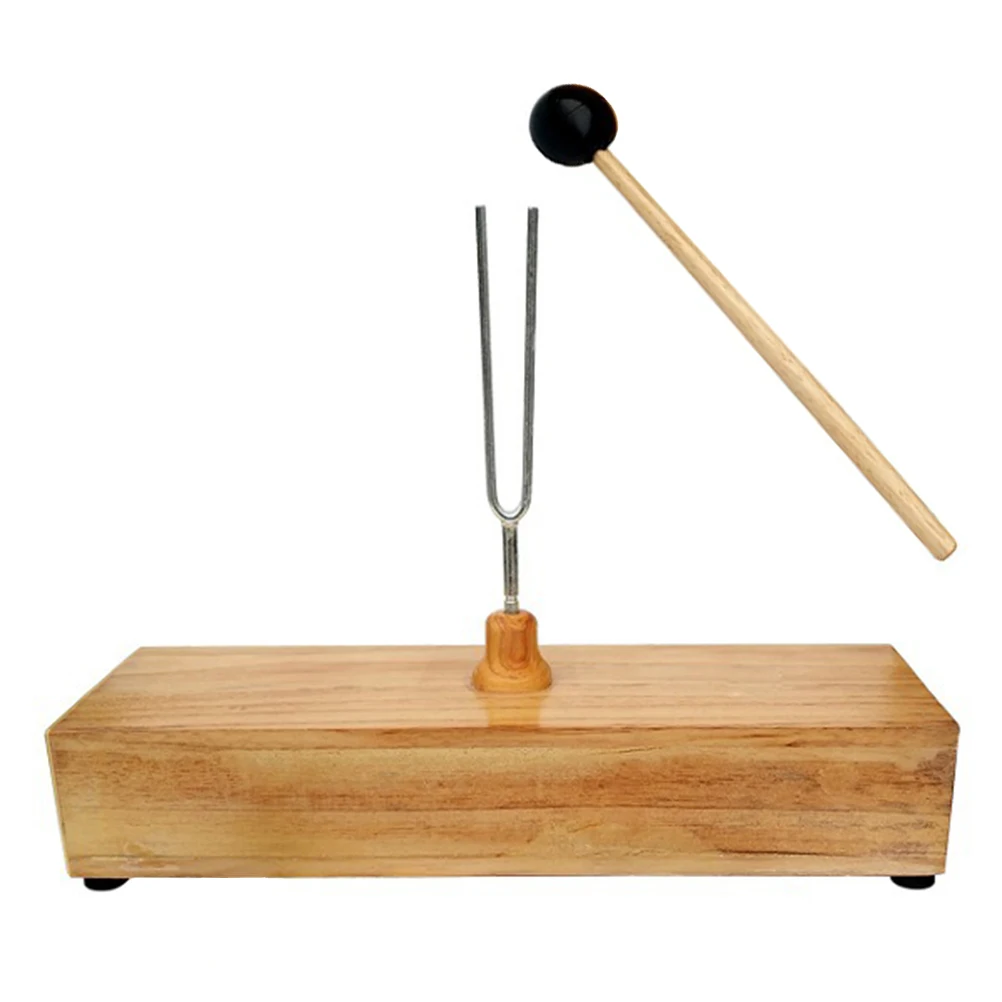 

1 set 1 Set 256Hz Metal Tuning Fork In Wood Base For Physical Acoustic Experiment Decoration Therapy Musical Instrument Tool