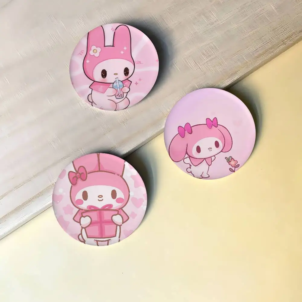 M-Melody Cartoon Badges Peripheral Lapel Pins Tinplate Round Brooch For Shoulder Bag Accessories Souvenir Gifts
