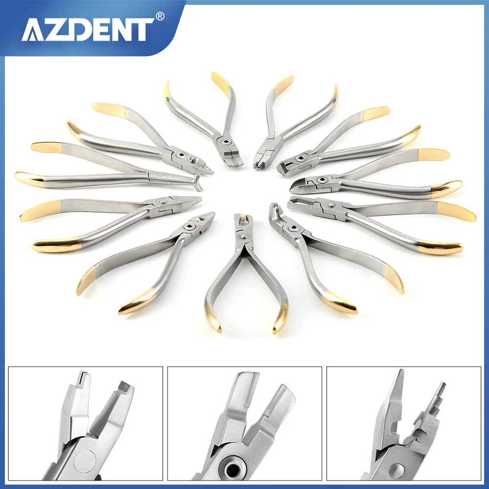 

AZDENT Dental Orthodontic Plier Stainless Steel Dental Bracket Remove Plier Orthodontic Wire Distal End Cutter Dental Lab Tool