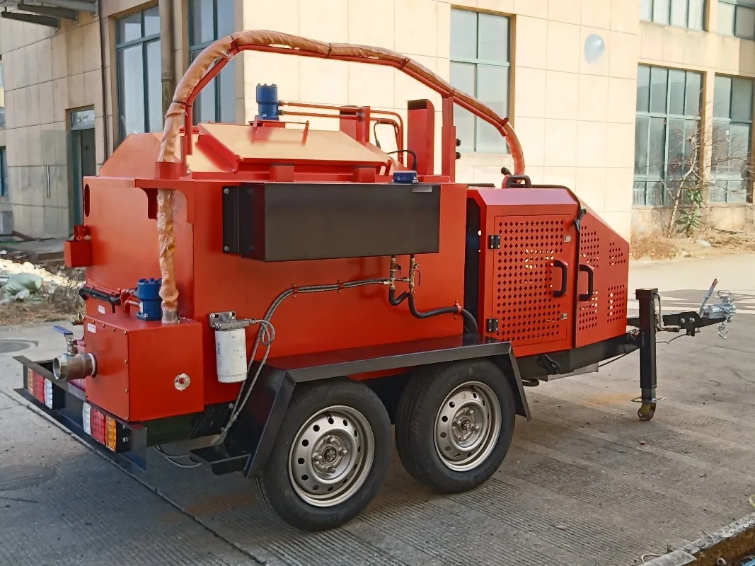 Crash brake than asphalt pavement crack sealing machine