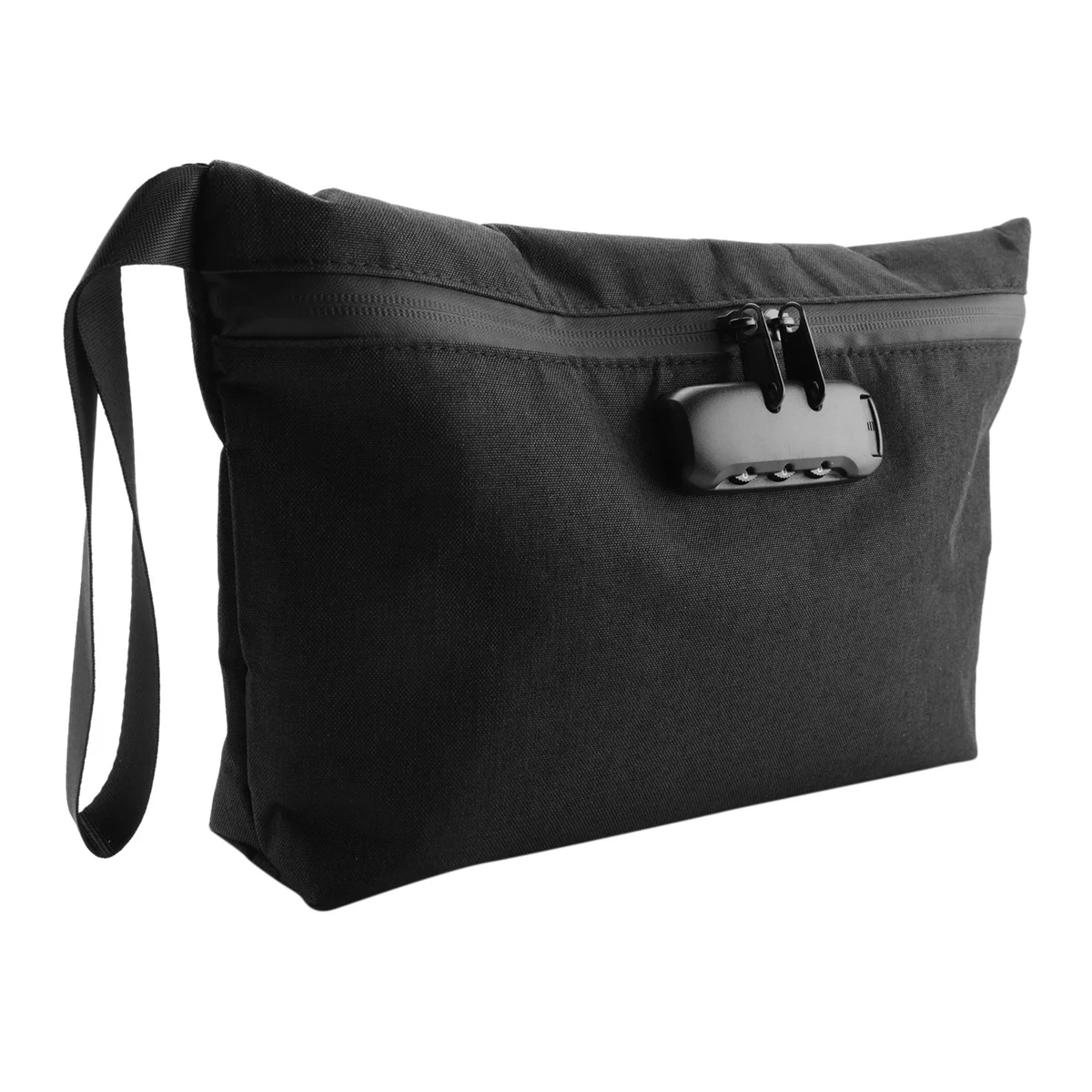 ABQR – sac d'argent avec serrure, pochette d'argent 11x7,5 pouces pour le rangement de voyage, sac anti-odeur avec fermeture éclair pour l'argent liquide, les dépôts bancaires