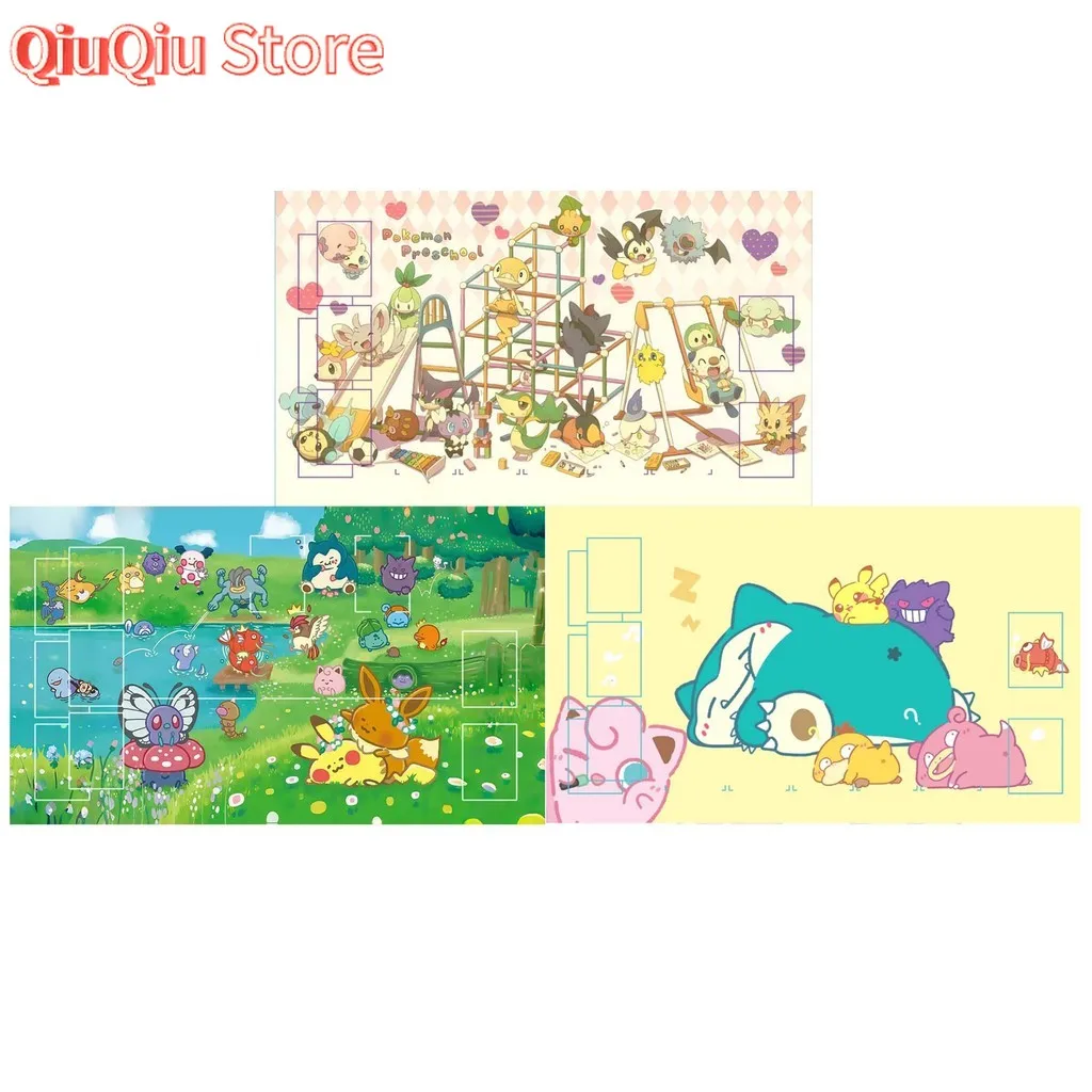 600X350X2mm لتقوم بها بنفسك Ptcg Eevee Gengar Q نسخة بطاقة معركة حصيرة Ptcg غص لطيف لاعب واحد مجلس بطاقة الألعاب معركة بطاقة الوسادة #1