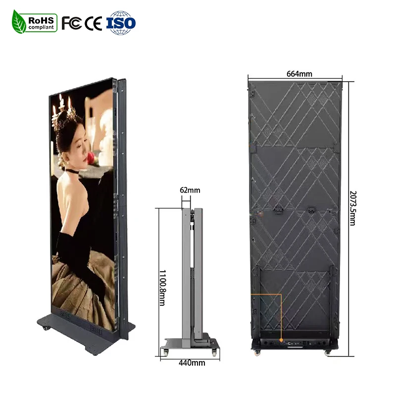 P2.5-P1.25 Magnetic Mounting Waterproof LED Sign for Indoor/Outdoor Window Advertisement and Convenience Store Digital Poster view 5