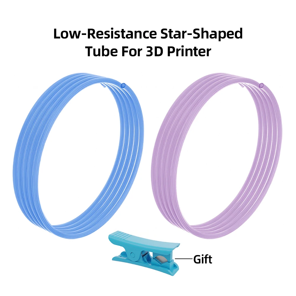 2/4/5/10M Low-Resistance Star-Shaped Tube Smooth Flow PTFE Tube  For Bambu Creality Voron Anycubic 3D Printer Parts