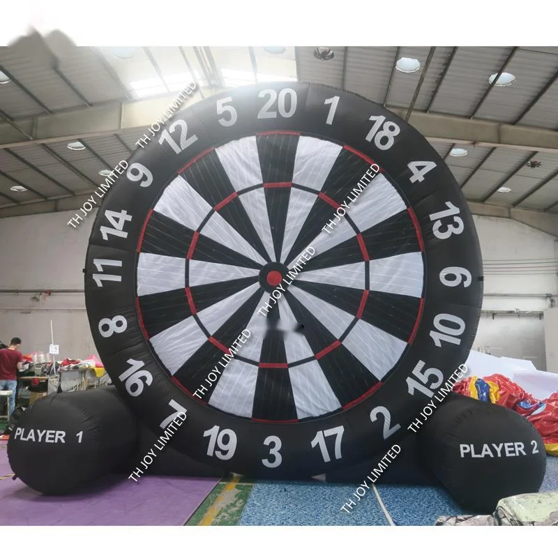 free air ship to door,outdoor activities 4m high portable inflatable soccer football dart board sport game with sticky balls