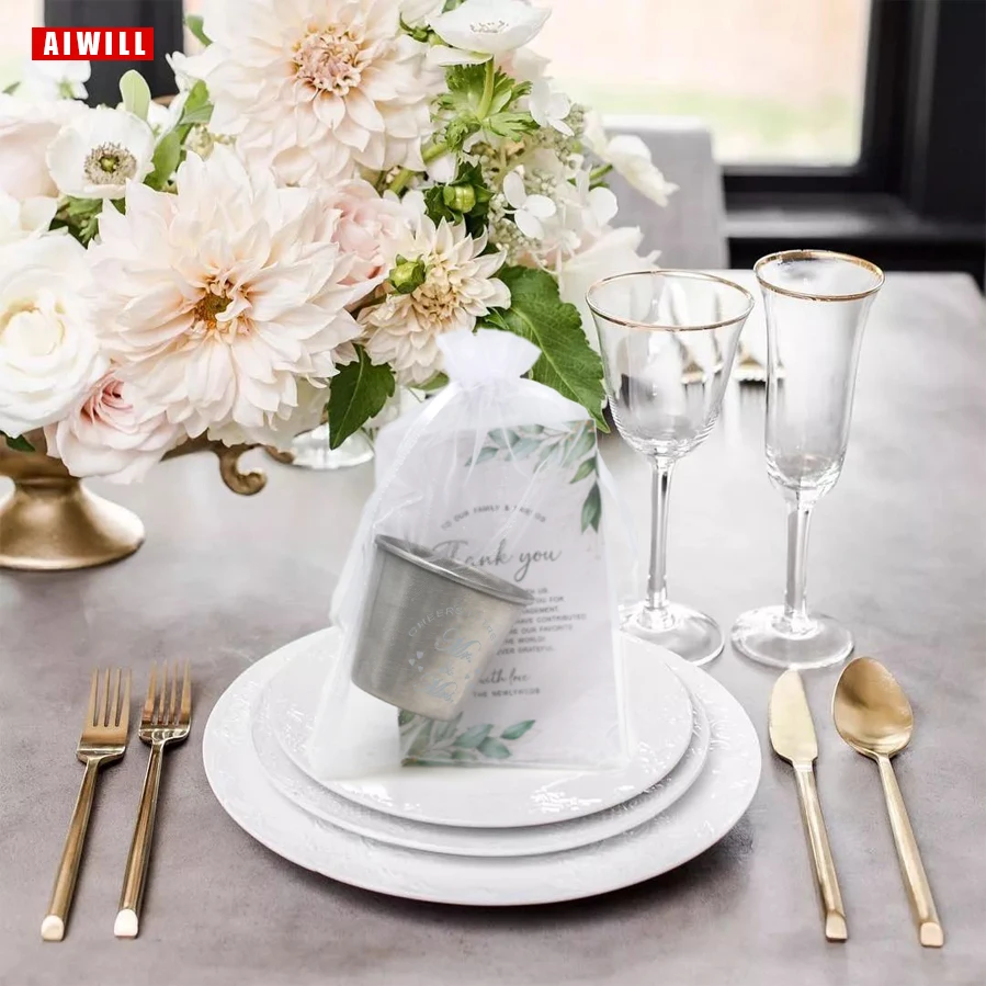 36pcs/set Wedding Shot Mugs Toasting Cup 12 Shot Mugs 12 Thank you cards 12 Organza Mesh Bags Wedding Party Oktoberfest Gift Set