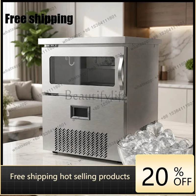LS Commercial Heart Ice Machine Bar Embedded Stainless Steel Ice Equipment Heart Ice Cube Machine