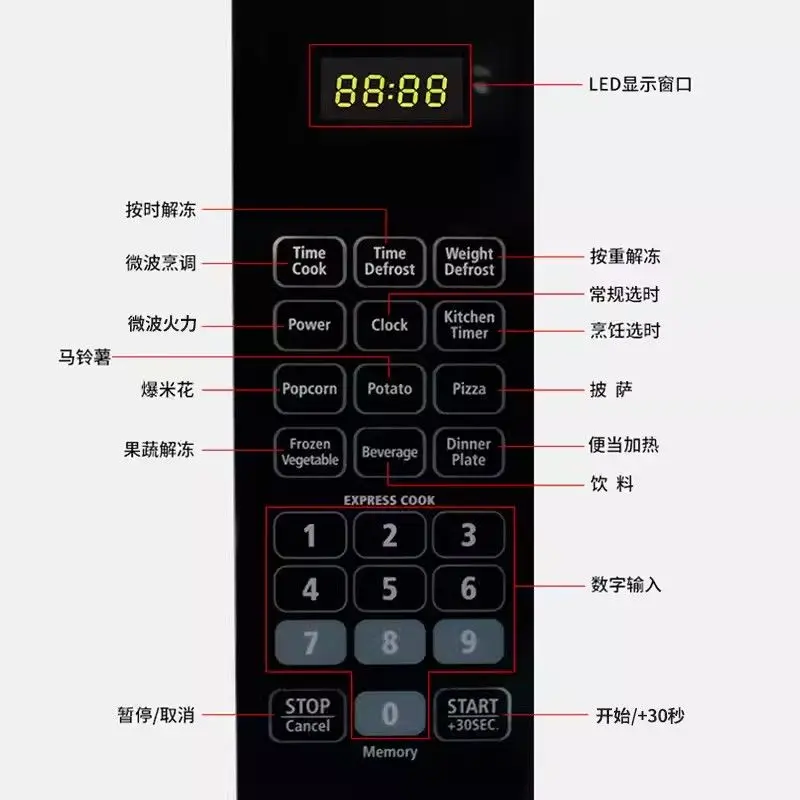 25L 110V 220V Volt Microwave Household Steaming Oven All-in-One Flat Multifunctional NS925CTM-PMOA