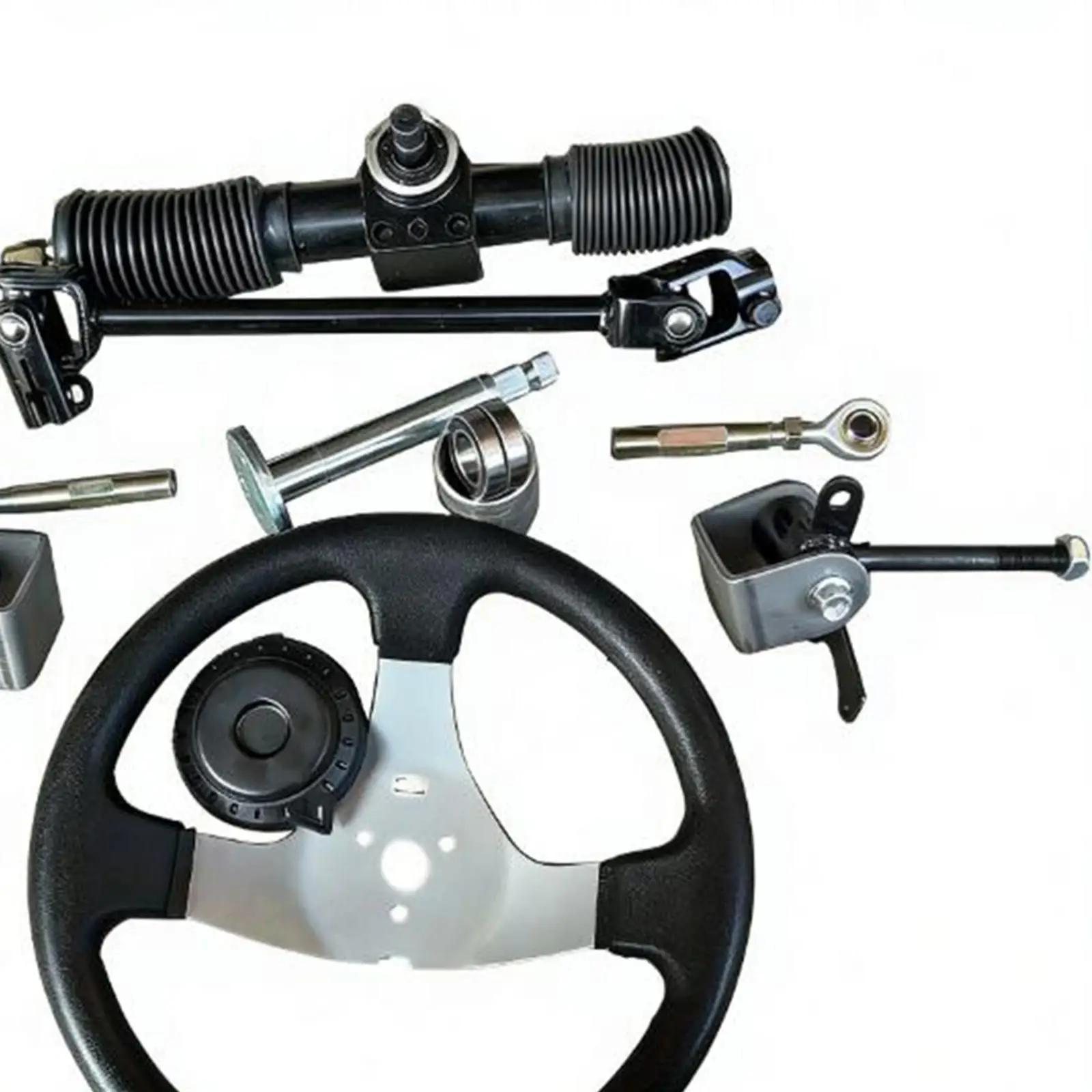 

Easy Installation Go Kart Steering Wheel Kit Durable Metal Gear Rack Pinion Shaft for DIY Electric Four Wheel Vehicles