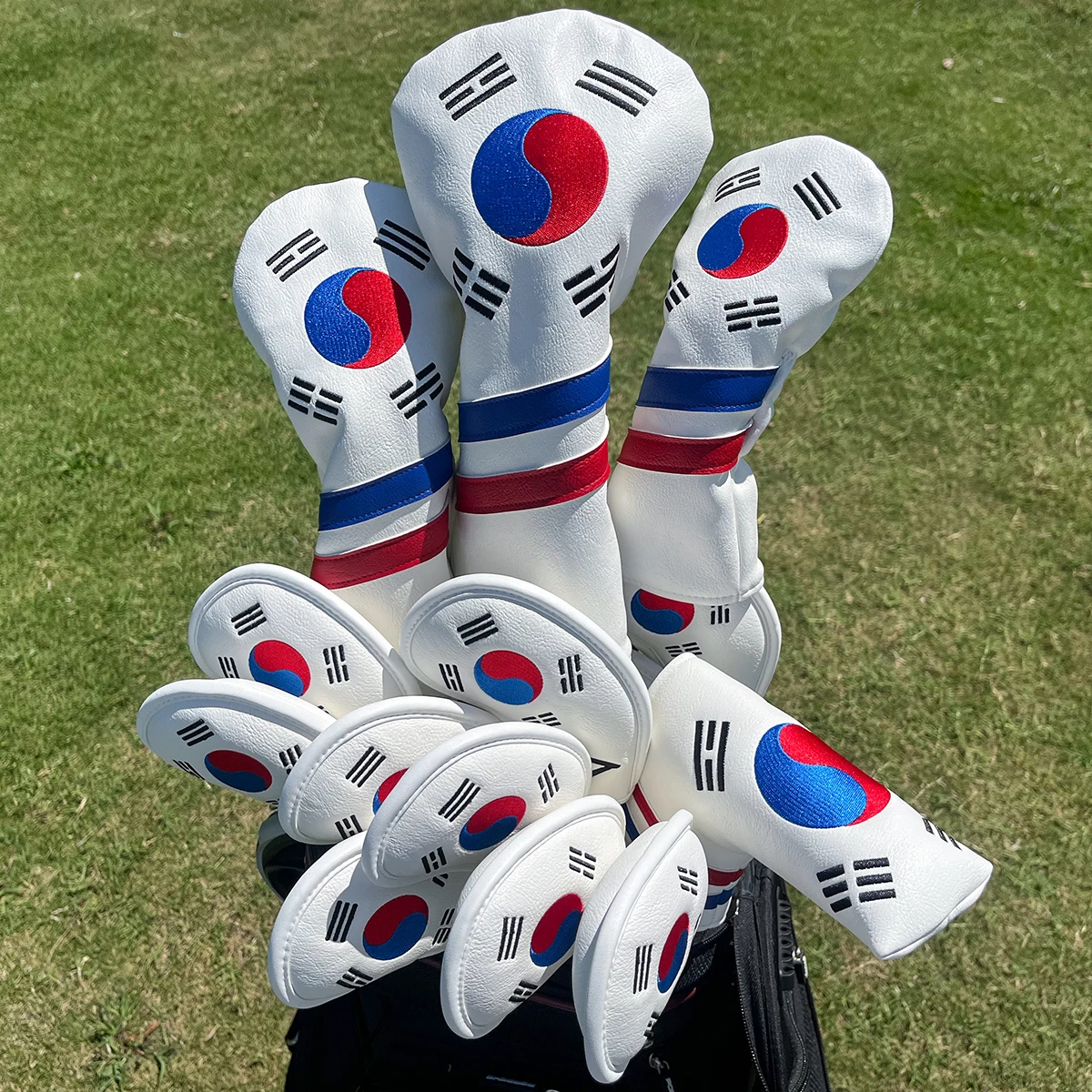 Drop Shipping Golf Head covers Korea Patriotism Golf Head covers Set for Golf Iron,Driver,Fairway,Hybrid,Blade Putter Alignment